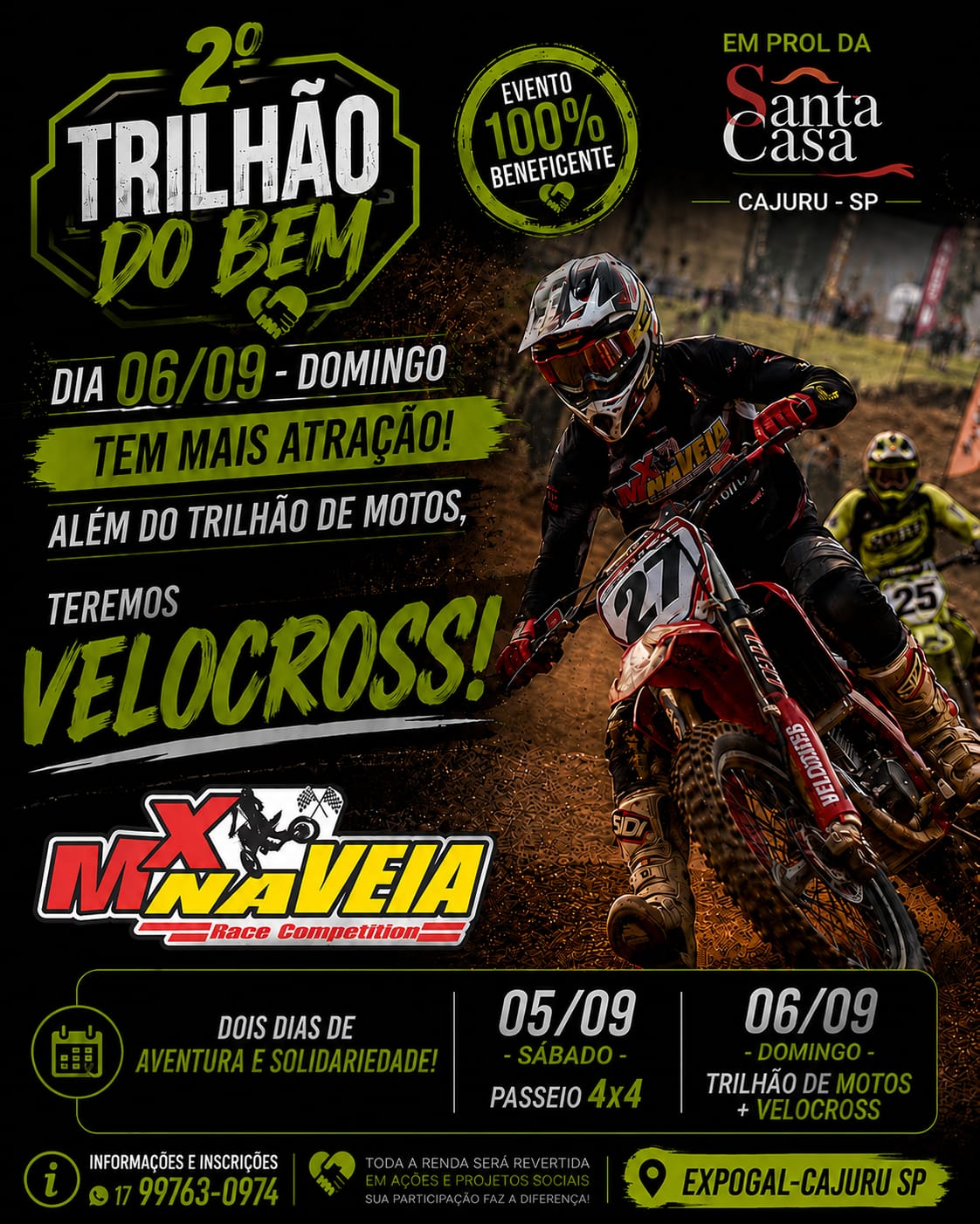 Piloto em competição de velocross